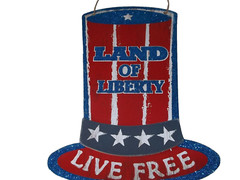 Door Sign Uncle Sam Hat Patriotic 7 x 11 Land of Liberty Live Free