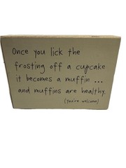 Collins Fresh + Original Wooden Kitchen Wall Decor Cupcakes Muffins Humor
