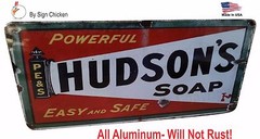 vintage replica, HUDSON’S SOAP, Bathroom or laundry room sign, man cave, garage