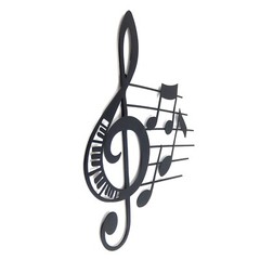 Black Musical Notes Light Metal Wall Decor Music Studio Treble Clef 12 1/4″ Tall