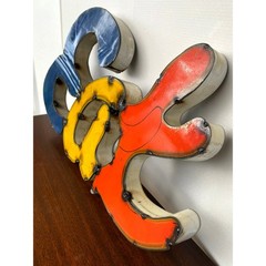 Vintage Dimensional Metal “EAT” Wall Art Large Graphic Letter Wall Decor