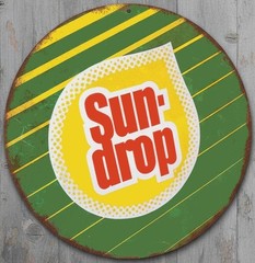 Sun-Drop Soda 12″ Diameter Vintage Novelty Metal Sign Made in USA New!