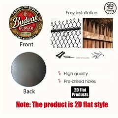 Vintage Budvar Beer Tin Metal Signs- 8×8 Inch Round Tin Sign with