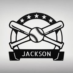 Personalized Baseball Metal Sign Custom Sports Decor Baseball Player Fans Gift