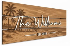 Personalized Wood Name Sign Custom Beach House Lake House Farmhouse Cabin Decor