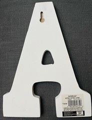 Artminds White Wood Letter “A” Wall Plaque 9″ tall 1/2″ thick
