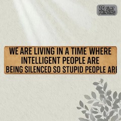 Bold Block Text Metal Plate Provocative Social Commentary Basement Wall Art