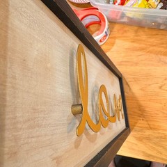 Aaron Brothers Love Script Wood Metal Wall Decor Sign 16×6 Rustic Farmhouse