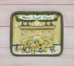 Home Sweet Home Teddy Bear 3D Resin Wall Plaque