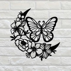 Moon Phase Butterfly iron Wall Art Bohemian Hanging Decor In /Outdoor Waterproof