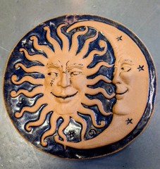 CERAMIC SUN/MOON CELESTIAL WALL PLAQUE