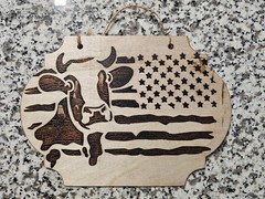 Cow wood Burning sign