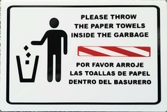 TOILET SIGN /Informative Sign / Aluminum / Wall – Door 8″ x 12″