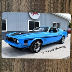 1973 Ford Mustang Muscle Car 8×12 Metal Wall Garage Sign Poster