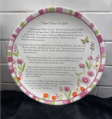 Funny Mother Quote Decorative Plate Floral Wall Plaque Mom Gift Pink Flowers