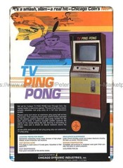 TV Ping Pong Tennis Chicago Coin 1973 metal tin sign long wall decor