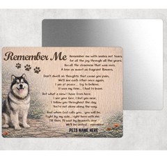 Alaskan Malamute Custom Dog Memorial Metal Sign Personalized Pet Name Gift 8×12