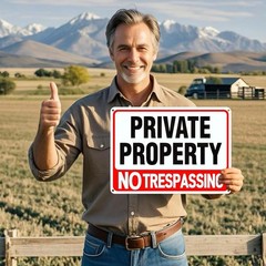 4 Pack Large No Trespassing Signs Private Property, 8X12 Inch Rust Free Aluminum