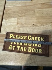 Please Check Guns Door Metal Sign Plaque Rodeo Wild West Cowgirl Bedroom Decor