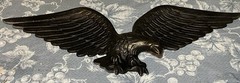Vintage 22″ Cast Aluminum Metal Flying Eagle Wall Plaque Sign Garage / House
