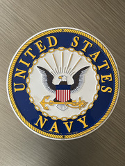 Eagle Emblems United States Navy Embossed Round Metal Decorative Plaque