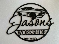 Personalized Workshop Name Sign Gift Dad Metal Wall Art Custom Garage Man Cave