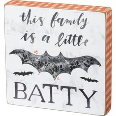 Primitives by Kathy Halloween Block Sign This Family Is a Little Batty Fall Fun