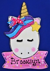 UNICORN Name SIGN Door Wall Art Room Hanger PERSONALIZE Kids Plaque Mystical