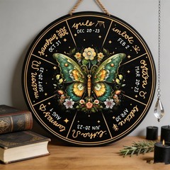 Wheel Of The Year Wall Hanging，12″Wheel Of The Year Wood Sign, Sabbats Pagan …