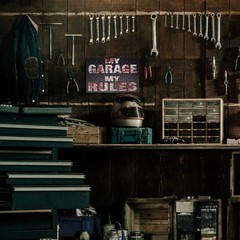 Man Cave Sign My Garage My Rules Metal Wall Art for Garage, Shop or Room Decor