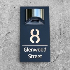 Personalized House Sign Solar LED Light Address Sign Street Name Door Plates