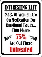 25% OF WOMEN ARE ON MEDS… man cave, wall decor, funny sign, novelty signs NEW