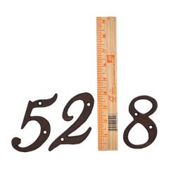 Rustic Brown Cast Iron Metal House Numbers 4 Inch Rustic Cast Iron Pick #’s 0-9