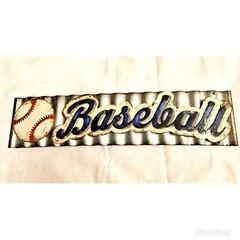 Baseball Sign Industrial Metal wall decor 18” X 4″ 1/4” NEW