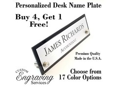 DESK NAME PLATE for office desk sign plaque EXECUTIVE Custom Engraving Services