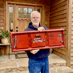 36” Metal Ford Truck Tailgate Sign Wall Art | Vintage ManCave Decor Red