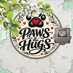 Dog Paw Print Heart 8×8 Round Metal Tin Sign Pet Lover Home Decor