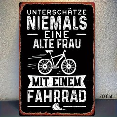 Metal Sign Never Underestimate 8X12 Inch Bathroom Decor