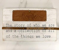 NEW Wooden 15.75″ x 9.5″ ‘Home – The Story of Who We” Hanging Box Sign