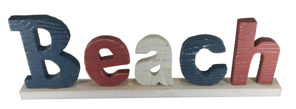 HD Designs “By the Sea” Wooden Beach Sign 21-1/4 x 7-1/2 in. Standing Distressed