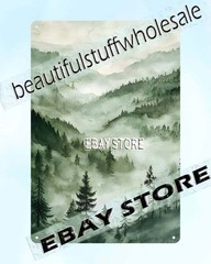 Mountain Layers Tin Sign Nature calm scenic view shop kitchen
