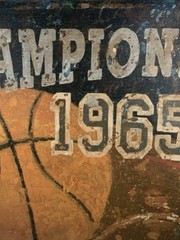 Vintage Style Basketball Canvas Wall Art Champions 1965 Sports Decor