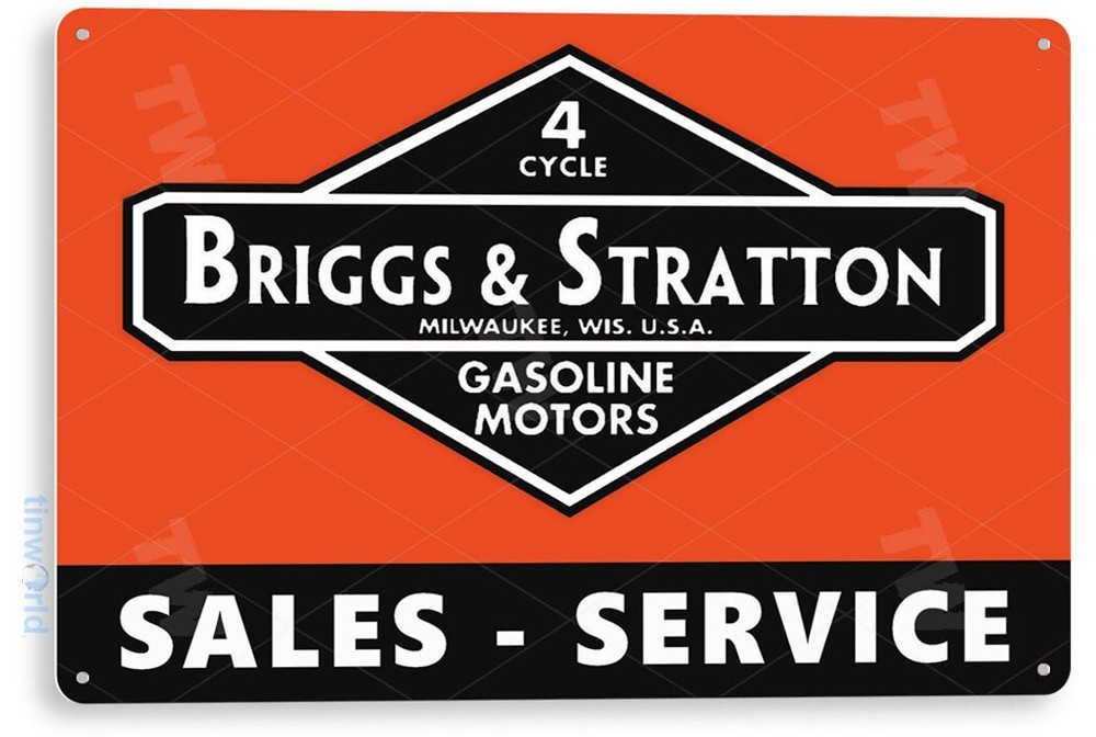 TIN SIGN Briggs & Stratton Sales Service Engine Retro Garage Auto Shop C257