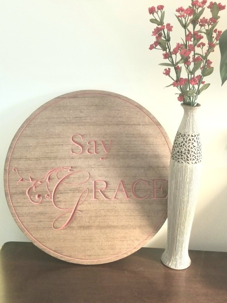 Wooden Wall Sign – Kitchen Home Decor – – Say Grace – Used – Good Condition