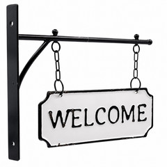 Double Sided Welcome Hanging Sign Farmhouse Porch Entryway Garden Decor