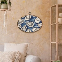 Coastal Beach Inspirational Oyster Oval Wall Art Decor, Nautical Ocean Beachy…