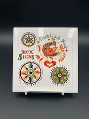 Decorative Ceramic Tile Pennsylvania Dutch Hex Signs Folk Art Strength Wisdom