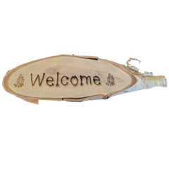 Welcome Sign Wood Engraving