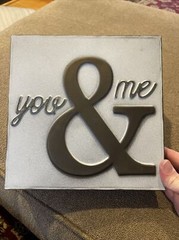 Ashland You & Me Tin Rustic Sign Standing Or Hanging 8”x8” (KC)