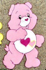 Vintage Set of 5 Handmade Care Bears Wood Cutouts Wall Decor Each 22” X 13”